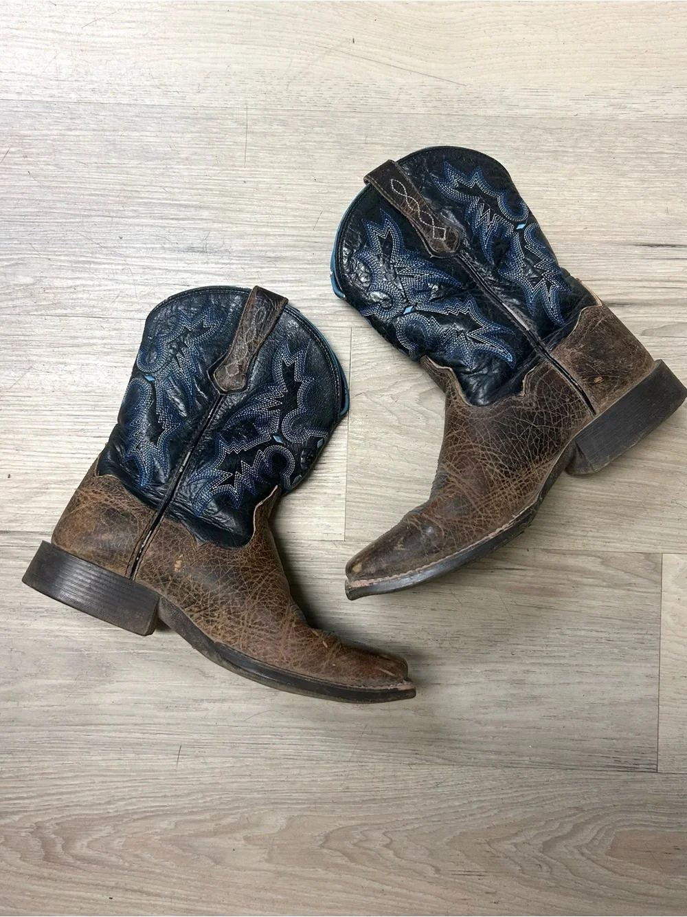 Ariat Tombstone Western Boot Youth Kids Size 3.5 Earth Brown Leather Square Toe